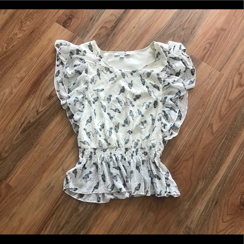 DONATED! Darling Forever 21 Bird Shirt 🐦 - Picture 1 of 8
